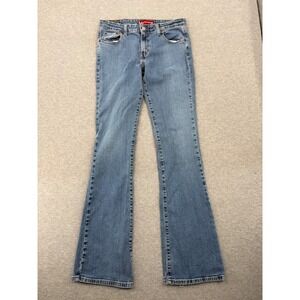 Levis 518 Superlow Stretch Jeans Womens 9 Medium Wash Blue Bootcut Low Rise Y2K